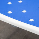 HOMCOM EVA Padded Shower Stool with Back and Arms 4 Suction Foot Pads Blue
