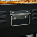Portable Charcoal Barbecue Grill with Side Shelves for Outdoor Picnic Camping