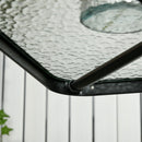 Outsunny Square Patio Table, Tempered Glass Top Garden Dining Table 76 x 76cm