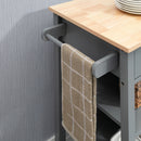 HOMCOM Compact Kitchen Trolley Utility Cart on Wheels with Open Shelf Grey