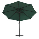 Outsunny Cantilever Roma Parasol 360° Rotation w/ Hand Crank & Base, Green