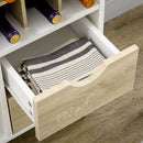 HOMCOM Kitchen Sideboard Storage Cabinet with Removable Wine Holder, Natural