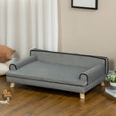 PawHut Dog Sofa w/ Legs, Water-Resistant Fabric for Large, Medium Dogs - Grey