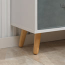 HOMCOM 7 Cube Storage Cabinet Shelving Unit with 3 Fabric Drawers White