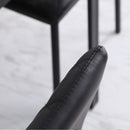 HOMCOM Dining Chairs Faux Leather Accent Chairs for Kitchen, Set of 4, Black
