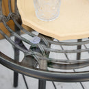 Outsunny 3 PCS Patio Resin Wicker Hand Woven Bistro Set 2 Chairs 1 Coffee Table