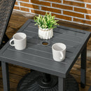 Outsunny Garden Side Table Coffee Table with Umbrella Hole for Patio Balcony
