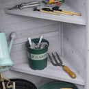 Outsunny 74x55x155cm Garden Storage Shed Cabinet 2 Shelves Hooks Lock Grey