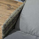 Outsunny Patio Chaise Lounge Chair Set W/ Adjustable Backrest, Side Table, Grey