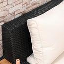 Outsunny 4Pcs Rattan Sofa Set Garden Furniture Set with Armrest Cushions Black