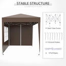 Outsunny 2mx2m Pop Up Gazebo Party Tent Canopy Marquee with Storage Bag Coffee