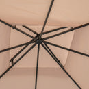 Outsunny 3(m) 2 Tier Garden Gazebo Top Cover Replacement Canopy Roof Deep Beige