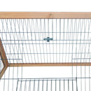 PawHut Wooden Rabbit Hutch Triangle Bunny Ferret Cage Guinea Pig Run Yellow