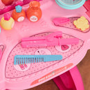 HOMCOM 36 Pcs Kids Vanity Dressing Table w/ Stool Lights Music Bright Red+Pink