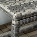 Outsunny Outdoor Coffee Table, PE Rattan Side Table w/ Plastic Board, Grey