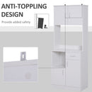 HOMCOM Freestanding Kitchen Cabinet Storage Unit Pantry Cupboard, White