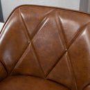 HOMCOM Bar Stools Set of 2 Retro Bar Chairs W/ Backs Footrests Steel Legs Brown