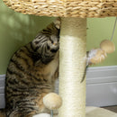 PawHut 51cm Cat Activity Centre w/ Top Bed, Toy Ball, Sisal Scratching Post
