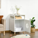 PawHut Cat Litter Box Enclosure End Table w/ Magnetic Door Multiple Storage