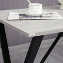 HOMCOM 120 cm Rectangular Breakfast Bar Table for 4 People, Steel Legs, White