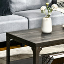 HOMCOM Rustic Coffee Table, 2-Tier Centre Table W/ Storage and Steel Frame