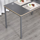 HOMCOM 120cm Minimalistic Dining Table Steel Frame Foot Pads Simple Style Grey