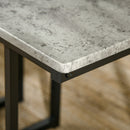 HOMCOM Dining Table Set, Concrete Effect  Table and Chairs for 4 People, Grey
