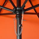 Outsunny 2m Parasol Patio Umbrella, Outdoor Sun Shade with 6 Ribs Orange