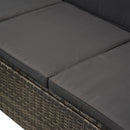 Outsunny 3pc PE Rattan Wicker Set Storage 3-seater Sofa Footstool Table Grey