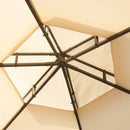 Outsunny 3 x 3(m) Gazebo Canopy 2 Tier Patio Shelter Steel for Garden Beige