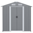 Outsunny 6ft x 4ft Metal Shed Garden Shed w/ Double Door & Air Vents, Grey