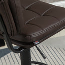 HOMCOM Swivel Bar Stools Set Of 2 PU Leather for Home Kitchen Counter Brown