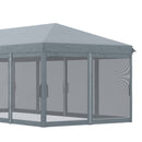 Outsunny 6 x 3m Pop Up Party Tent Canopy with 6 Removable Sidewalls Grey