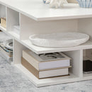 HOMCOM Square Modern 2-Tier Coffee Table with Multiple Storage Shelves White