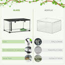 PawHut Glass Reptile Terrarium Habitats for Lizards, Frogs, Snake 50 x 30 x 25cm