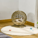 PawHut Wicker Cat Bed Elevated Rattan Kitten Basket Cozy Cave w/ Soft Cushion
