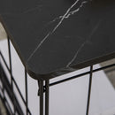 HOMCOM Side Table Set of 2, Modern Coffee End Bedside Storage Tables Black