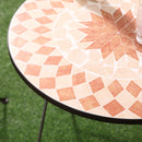 Outsunny 3-Piece Outdoor Bistro Set w/ Mosaic Round Table and 2 Armless Chairs