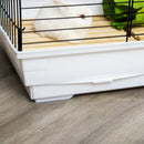 PawHut Small Pet Cage, Indoor Rabbit Guinea Pig House w/ Wood Floor, Trays