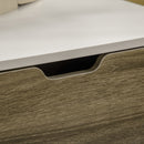 HOMCOM Modern Coffee Table w/ Tempered Glass Shelve, Drawers for Living Room