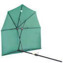 Outsunny 2m Half Garden Parasol Market Umbrella w/ Crank Handle, Base Dark Green