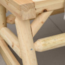 Outsunny Fir Wood Rocking Bench Wooden Patio 2-Person Outdoor Rocker Natural