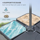 Outsunny 3(m) Banana Parasol Cantilever Umbrella Garden w/ Base Weights, Coffee