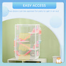 PawHut Hamster Cage with Tubes, Gerbil Cage w/ Detachable Bottom, Ramps