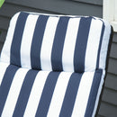 Outsunny Set of 2 Folding Sun Lounger Recliner Chairs Daybed Cushion Blue White