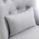 HOMCOM Fabric Single Sofa Armchair Upholstered w/Pillow Wood Leg Livingroom Grey