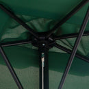 Outsunny 2.3m Garden Balcony Half Round Umbrella Metal Parasol Umbrella Green