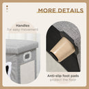 PawHut 2 in 1 Cat Bed Ottoman w/ Removable Cushion, Handles, Scratching Pad