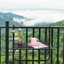Outsunny Balcony Hanging Table Wall Mount Adjustable Folding Desk Patio Black