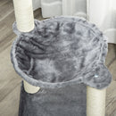 PawHut 83cm Cat Tree Tower w/ Sisal Scratching Post Hammock Toy Ball - Grey